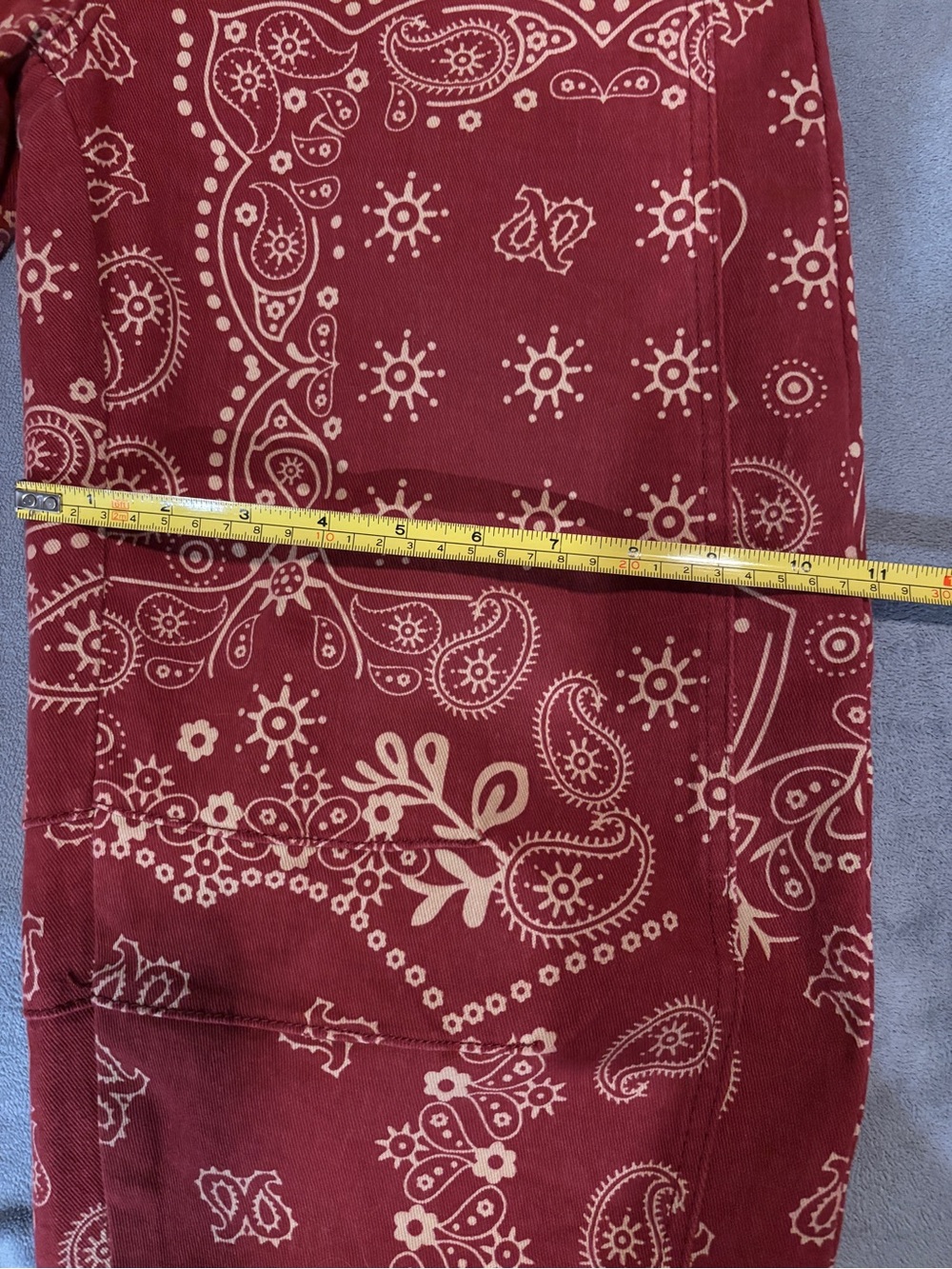 High-Rise Barrel fit Paisley Pants - Red - Picture 11 of 15